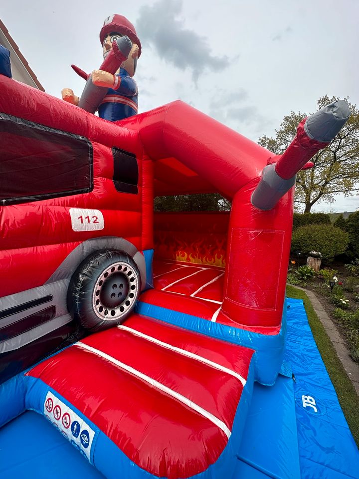 Hüpfburg Slide Combo Doubleslide Feuerwehr mieten leihen verleih in Kisdorf