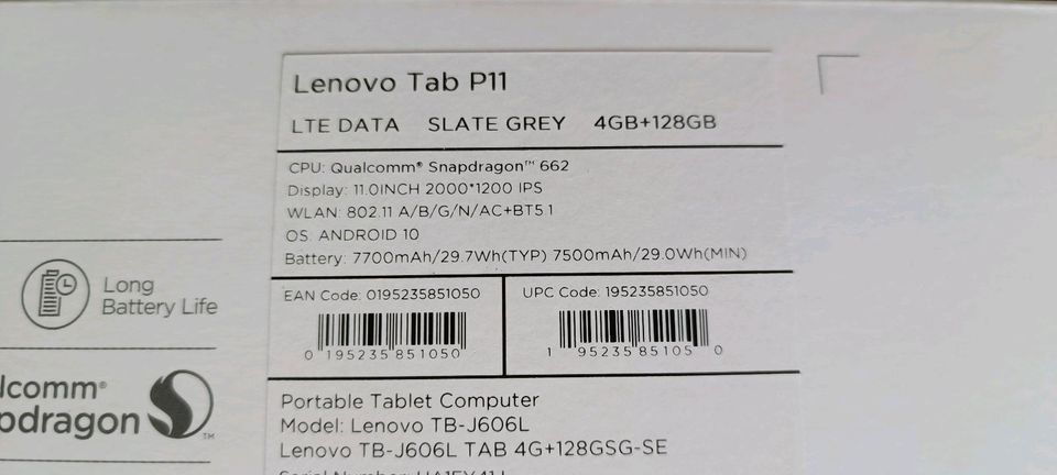 Lenovo Tab P11 - LTE Data inkl. Versand in Strausberg