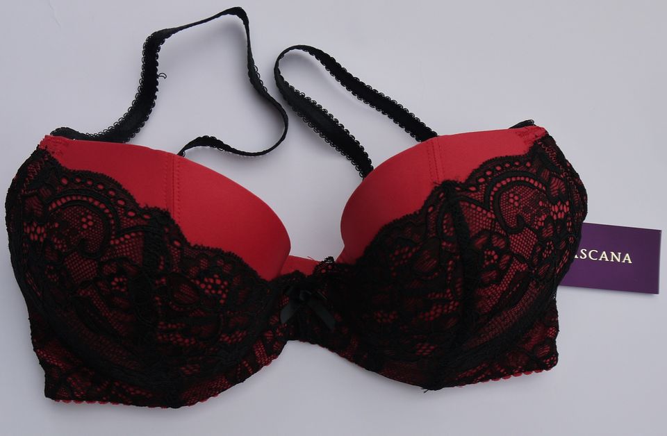 Lascana Push-Up BH, rot-schwarz, 70D, neu in Uslar