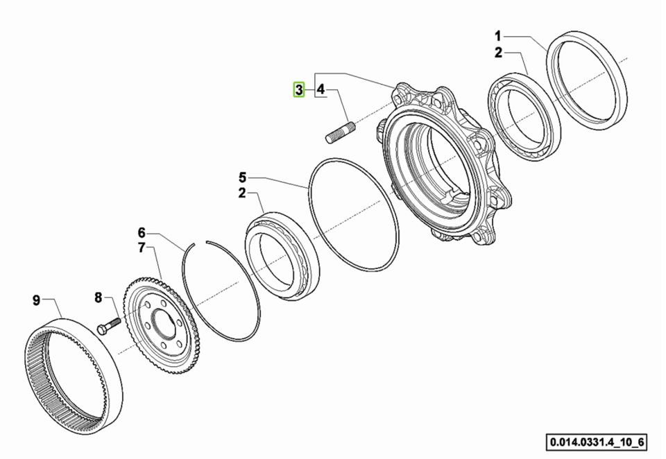 Radnarbe für Deutz Agrotron 150, 165, 620, 640, Carraro 20.26 in Hamersen