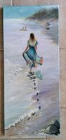 Original Acryl Gemälde, Frau im Kleid barfuß am Strand, handmade Nordrhein-Westfalen - Möhnesee Vorschau