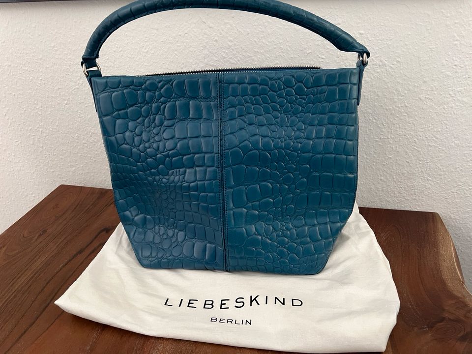 Liebeskind Berlin  Annie Hobo Bag Krokoprägung  blau neu in Kaiserslautern