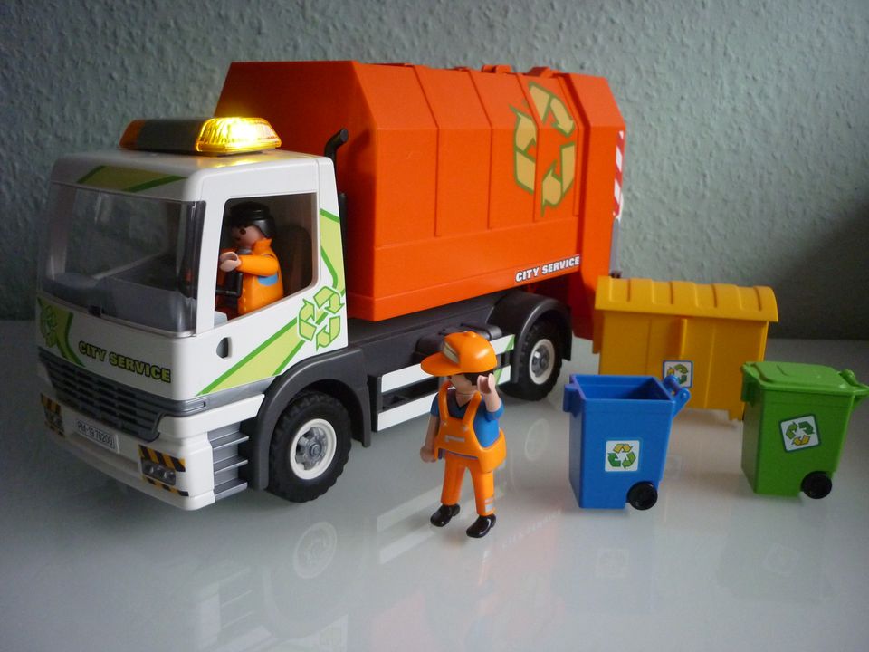 Playmobil 70200 Müllabfuhr: Müllwagen + 2 Figuren + 3 Mülltonnen in Herzogenrath