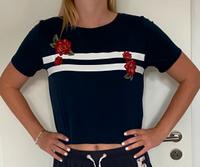 Hollister T-Shirt Oberteil cropped 38 M blau rot weiß Nordrhein-Westfalen - Verl Vorschau