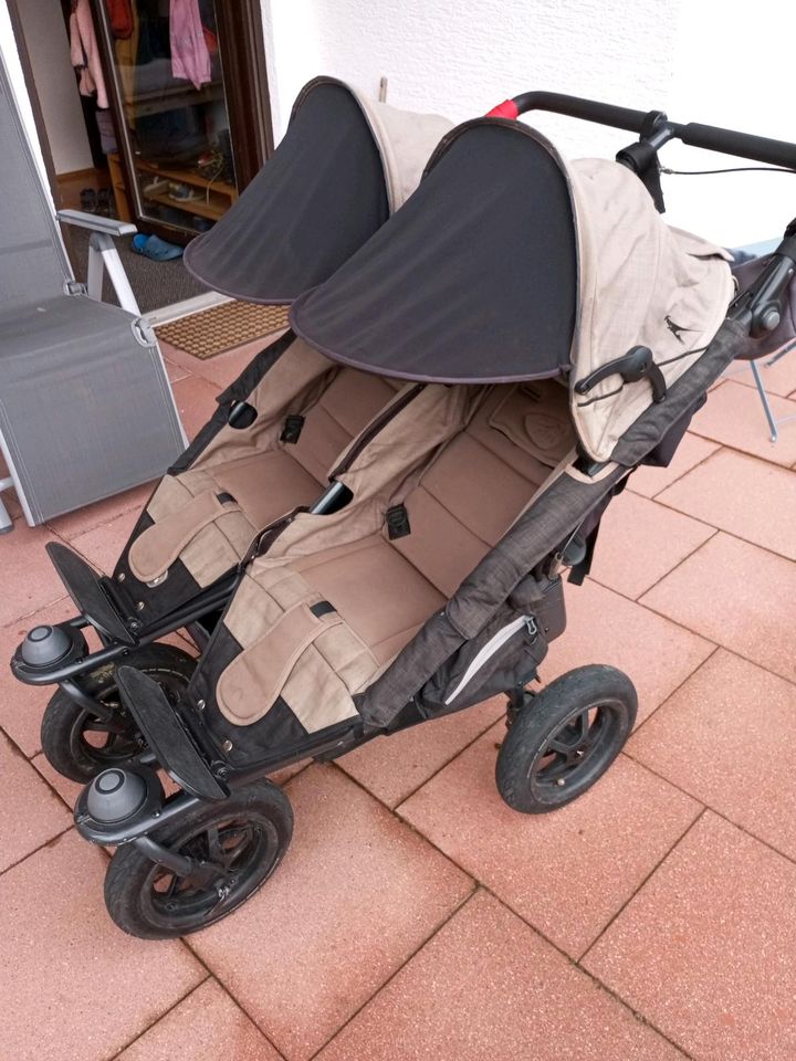 TFK Zwillingswagen Twin Adventure 2 & 2x Twin Carrycot Wannen in Igelsbach