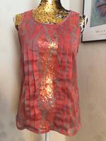Transparentes Top / Bluse ärmellos apricot/koralle -grau Bayern - Kulmbach Vorschau