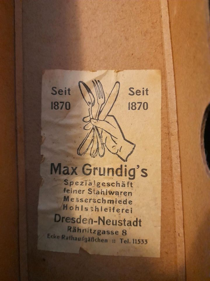 Gowe Alpacca Löffel Gabel Messer Max Grundig Dresden Solingen in Lichtenberg/Erzgebirge