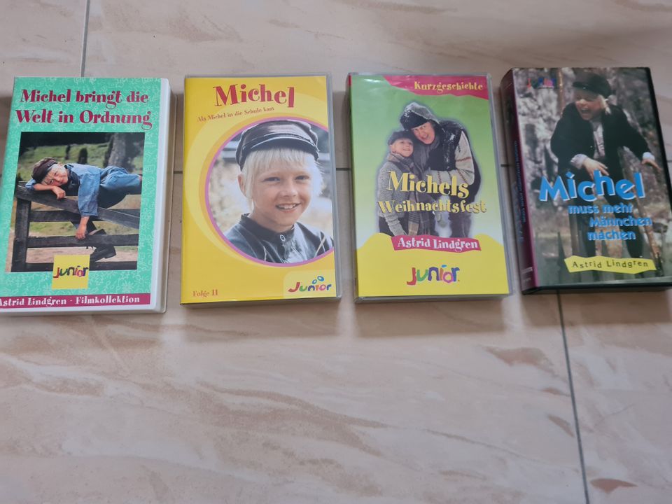 Videokassetten Michel, Pippi Langstrumpf, Madita, Kinder Büllerbü in Stockach