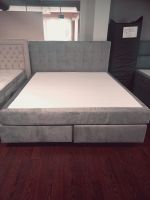 Boxspringbett 180 x 200cm mit Topper, Stoff Samt grau. Rheinland-Pfalz - Dommershausen Vorschau