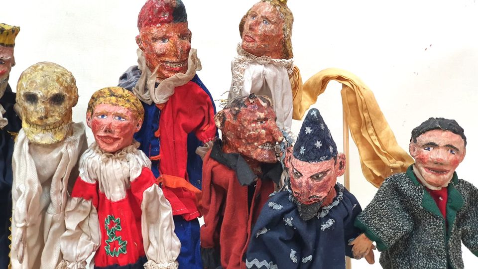 Alt Konvolut Kasperpuppe Handpuppe Pappmaschee doll um1900 RAR in Berlin