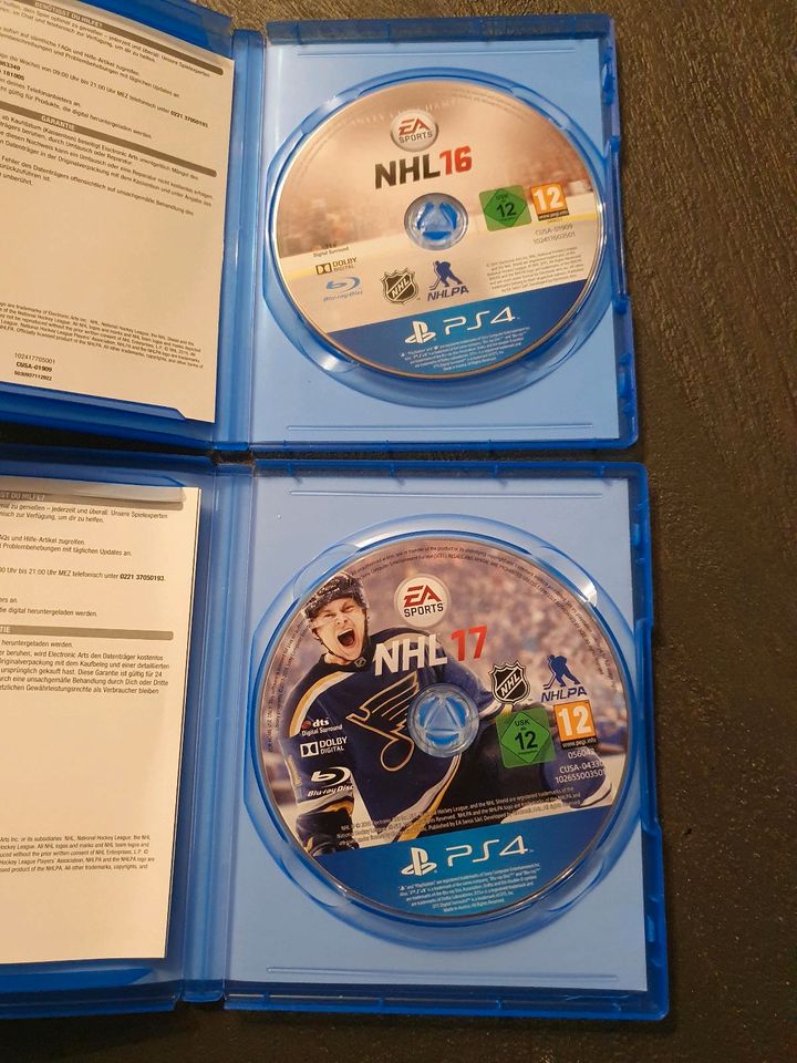 Play Station PS4 Videospiele NHL 16 und NHL 17 in Wölpinghausen