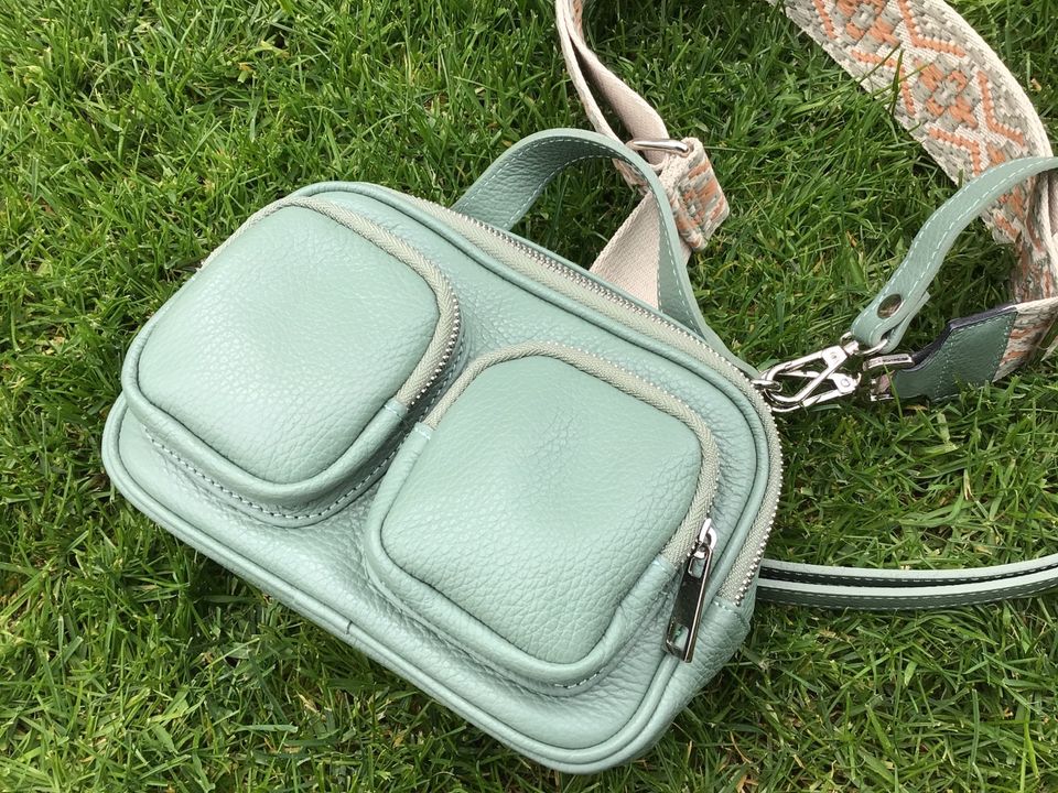 VERA PELLE Leder Designer Handtasche mintgrün aus Italien Neu in Riedstadt