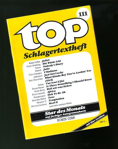 Schlagertextheft mit Star-Lexikon Top 111 (1983) in Irmenach
