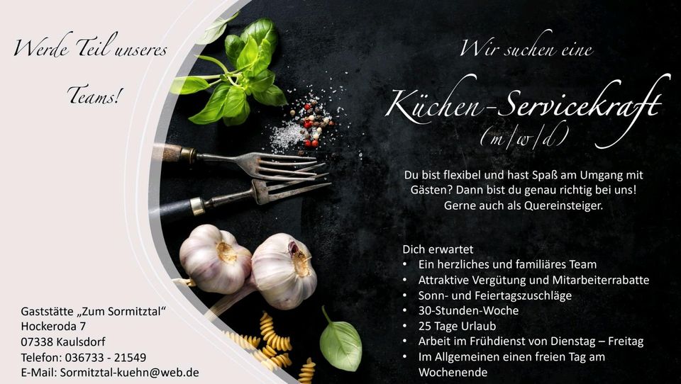 30h Job in der Gastronomie in Saalfeld (Saale)