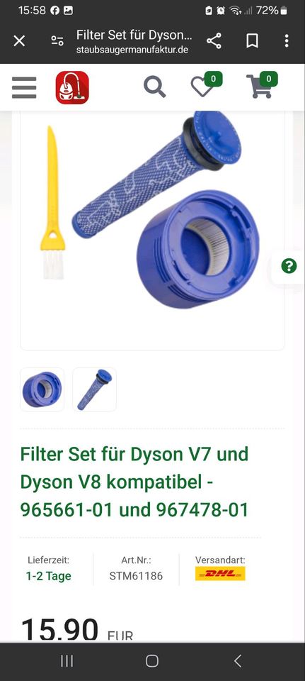 Filter Set für Dyson in Leichlingen