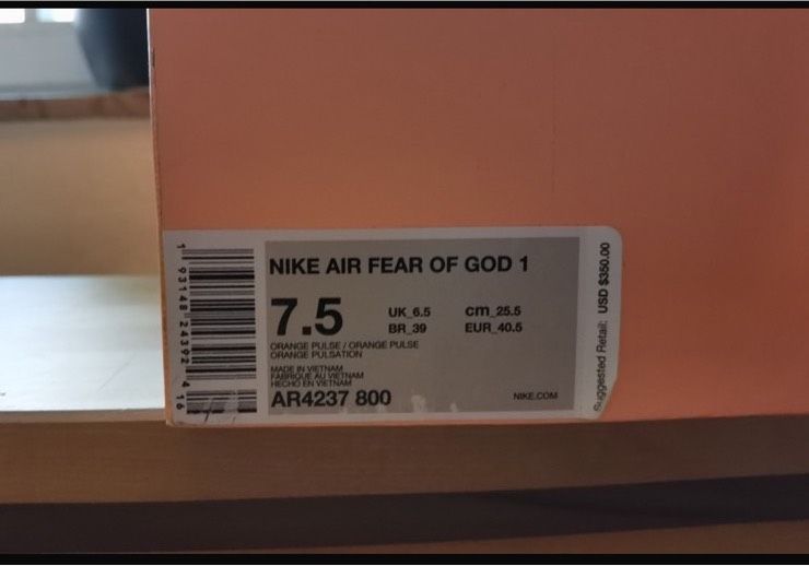 Nike Air Fear of God orange pulse limited in Leipzig