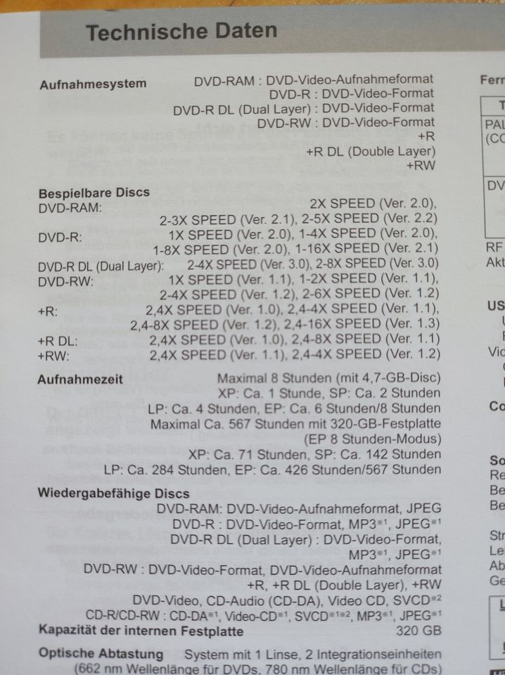 Panasonic DVD-Recorder DMR-EX96C in Dresden