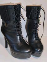 Pumps Stiefeletten Gr. 37 Leder schwarz Hingucker 10 cm Absatz Bielefeld - Dornberg Vorschau