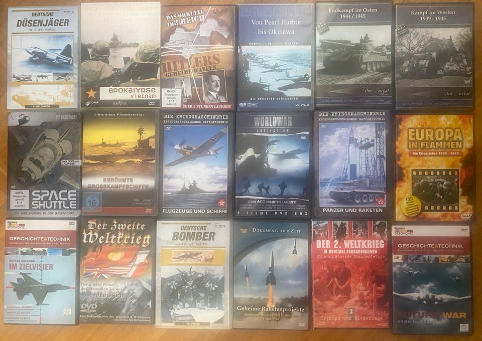 18 Doku DVD‘s Militärfahrzeuge, Kriege in München