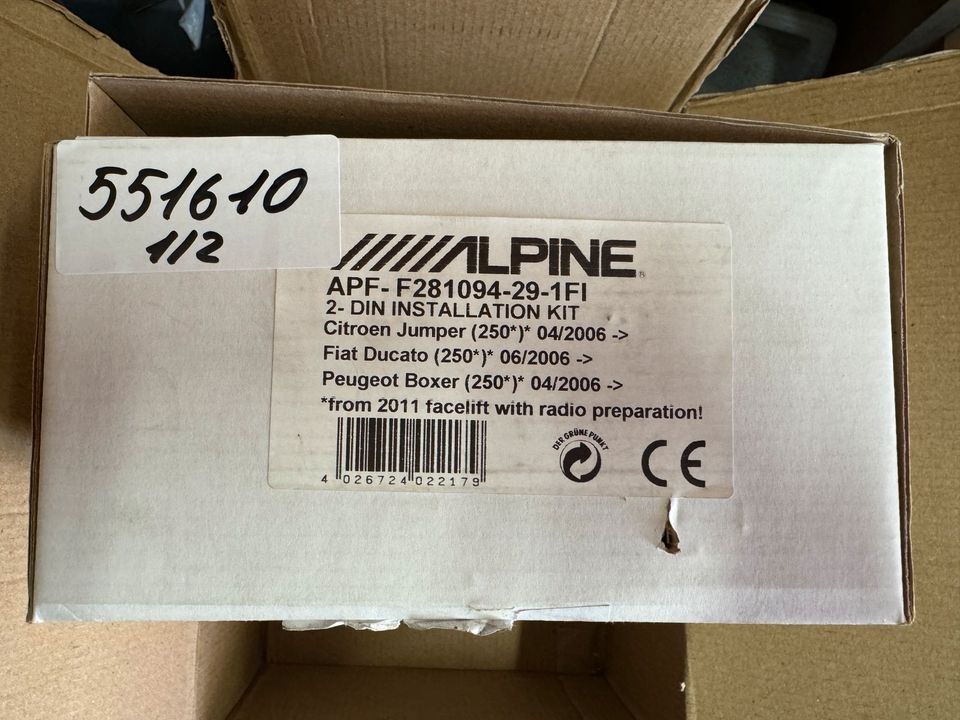 Alpine 2DIN Radioblende Fach Fiat/Citroen/Peugeot 281094-29-2 in Hannover