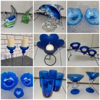 Glas Dekoartikel blau Glasfiguren Kerzenhalter Schalen ab 4 € Hessen - Heusenstamm Vorschau