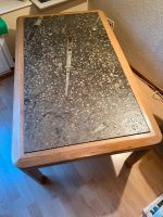 Holztisch mit original fossiler Platte 70er 80er Nordrhein-Westfalen - Velbert Vorschau