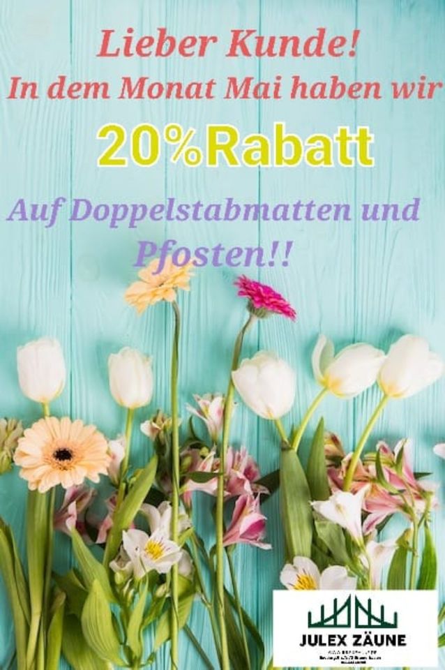 20% Rabatt auf Doppelstabmatten und Pfosten bis Ende Mai!!! in Bremerhaven