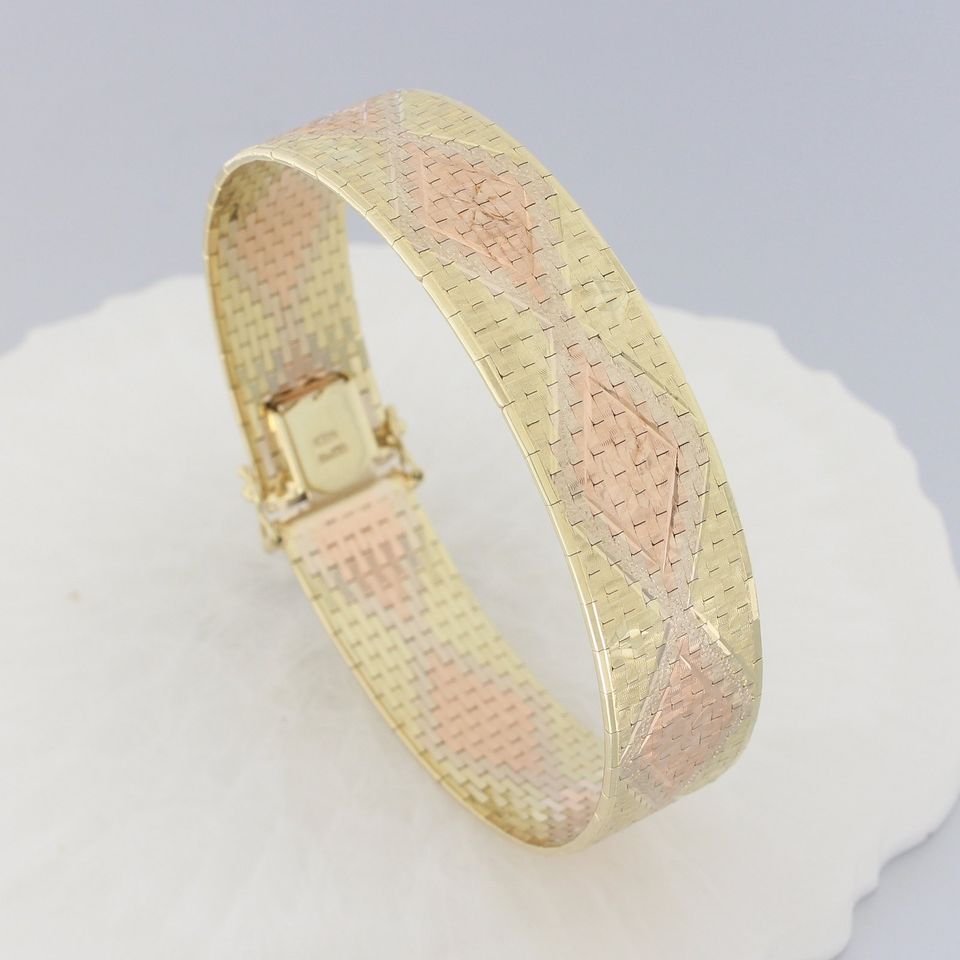 WERT 4790 € TRICOLOR TEPPICH ARMBAND 585er/14 K GOLD vxlt 73298 in Essen