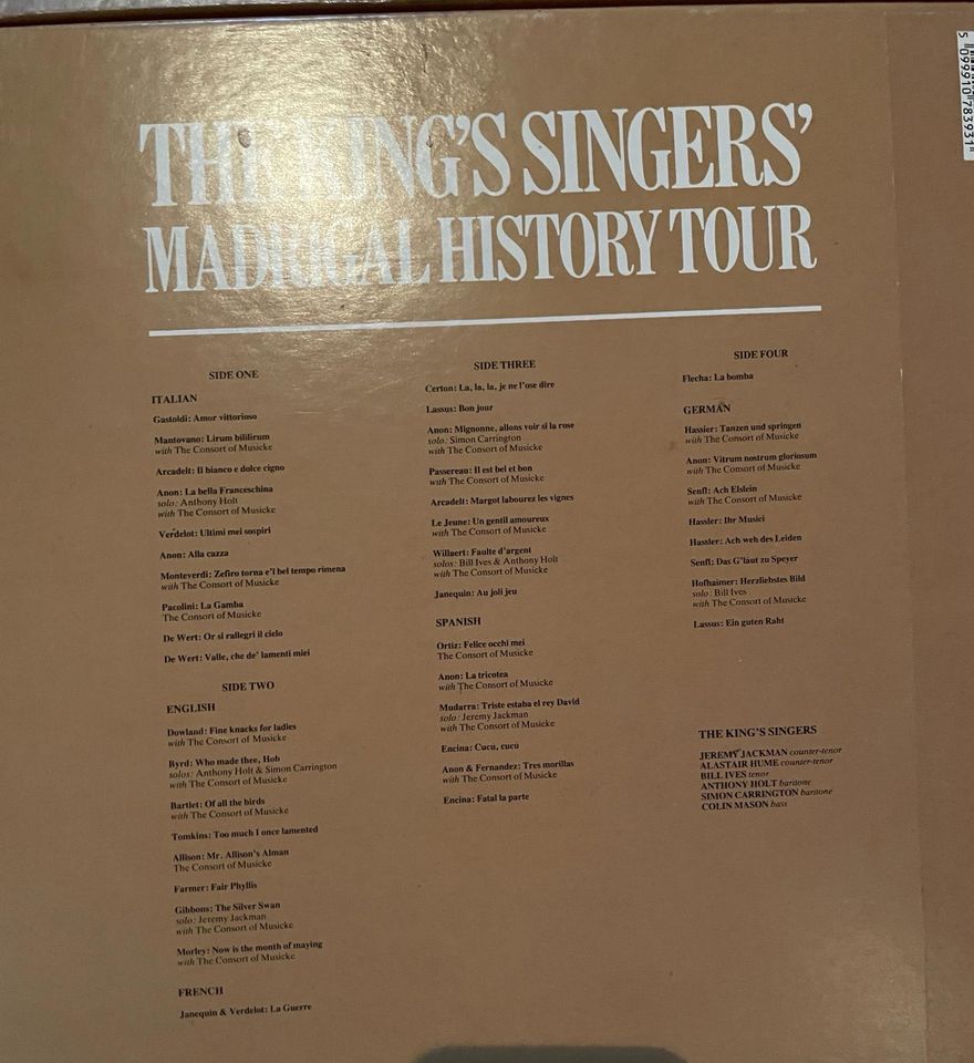 The King‘s Singers Madrigal History Tour Vinyl 2 LP in Trostberg