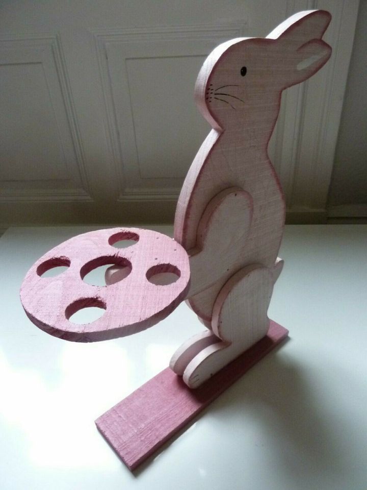 Großer Osterhase aus Holz Eier-Halter Deko Hase 37 cm hoch in Hamburg