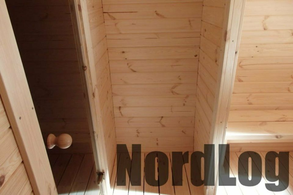 LUXURY NordLog SAUNA BUS 2,3 x 5,9m /Eckbänke/ GARTENSAUNA in Weil der Stadt