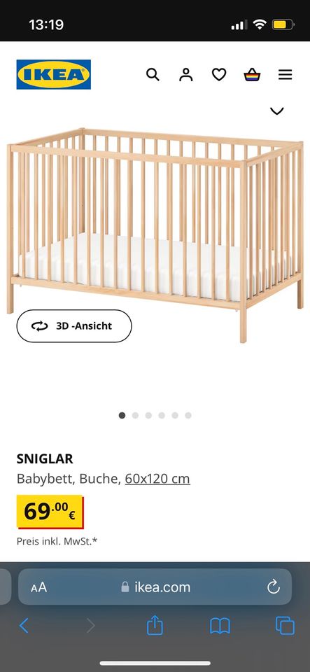 IKEA Sniglar Kleinkindbett/ Babybett in Frankfurt am Main
