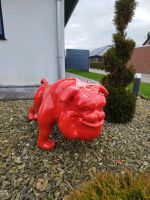 Figur Skulptur Statur Hund Bulldogge in rot Dekoration Häfen - Bremerhaven Vorschau