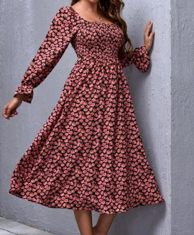 NEU midi Kleid mit Schößchenärmeln und Blumen Muster in Köln