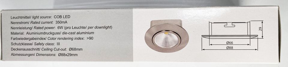 30 3er Set Nobile A 5068 T-Flat LED Einbauleuchte dimmbar, Restposten Paletten Großhandelwaren kaufen in Tanna