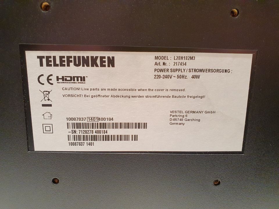 Fernseher 28 Zoll von Telefunken L28H182M3 in Gehrden