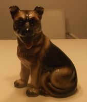 Schöner Keramik Schäferhund Hund glasiert ca. 27cm Italy Hessen - Ober-Mörlen Vorschau