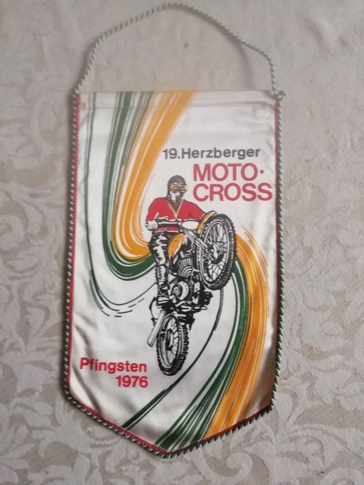 Wimpel 19.Herzberger Motocross Pfingsten 1976 in Burkau