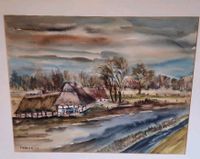 "Einsames Gehöft" Johannes Fiedler, Aquarell, Gemälde, Worpswede Niedersachsen - Wittmund Vorschau