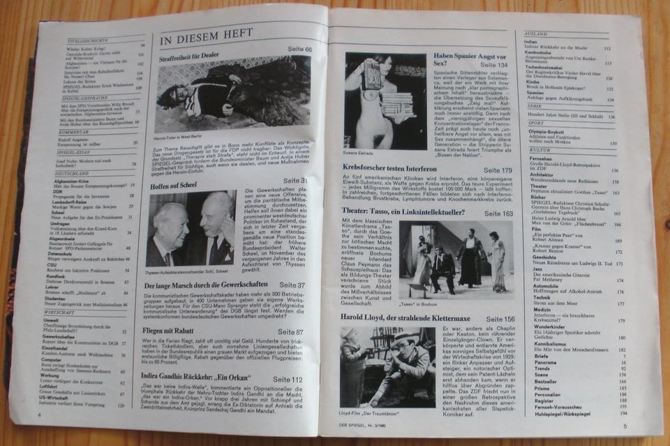 Zeitschrift Der Spiegel 1980, Nr.3 Afghanistan; für Sammler in Dietfurt an der Altmühl