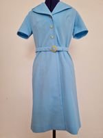 Vintage Kleid mit Gürtel Blau handgeschneidert 60er 70er Sachsen - Wiednitz Vorschau