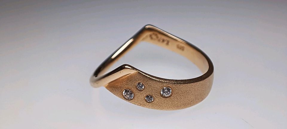 Zarter Unikat Diamant Ring 585 Gold 14 k 56 in Reinstorf