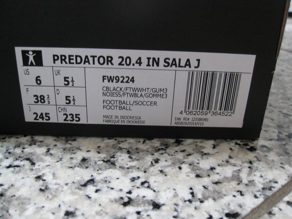 ADIDAS Predator 38 2/3 US 6 UK 5 1/2 Hallenschuhe 20.4 Sala NEU in Freystadt