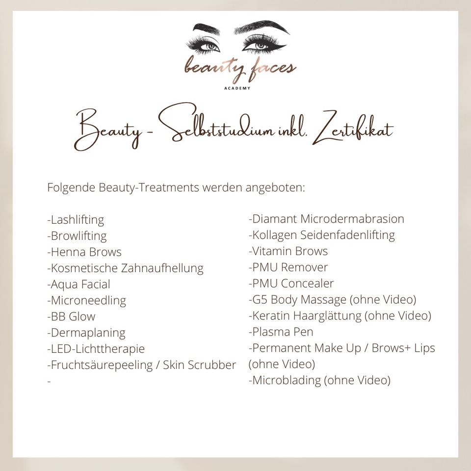 Beauty Seminare als Selbststudium inkl Zertifikat in Düsseldorf