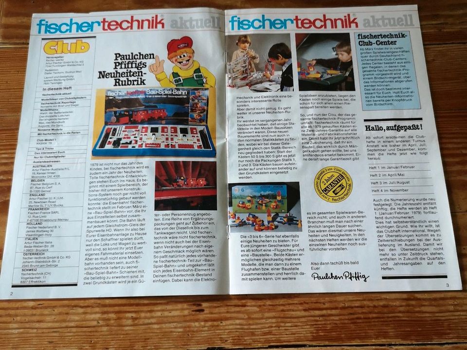 1. Fischer Technik Club Zeitung aus den 70ern in Hofheim am Taunus