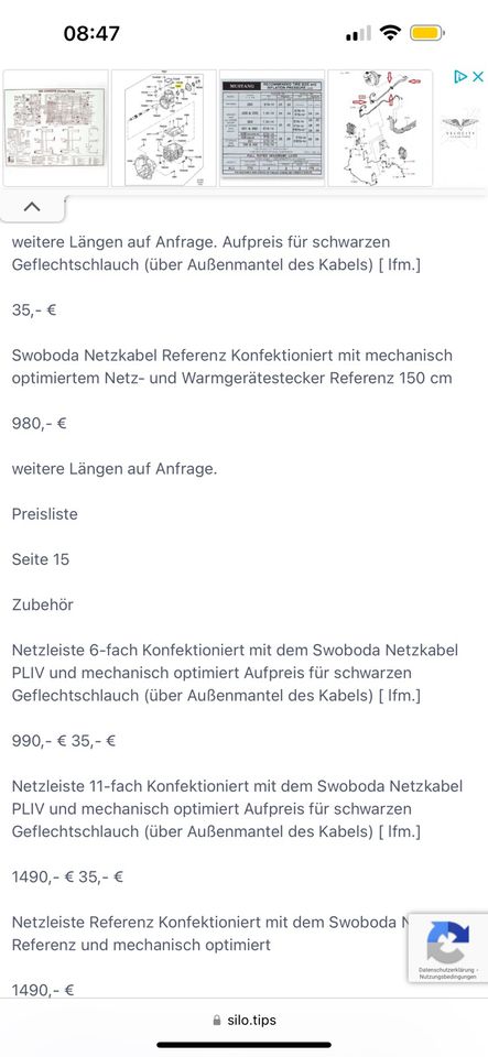 Swoboda Netzkabel Referenz 2 in Wuppertal