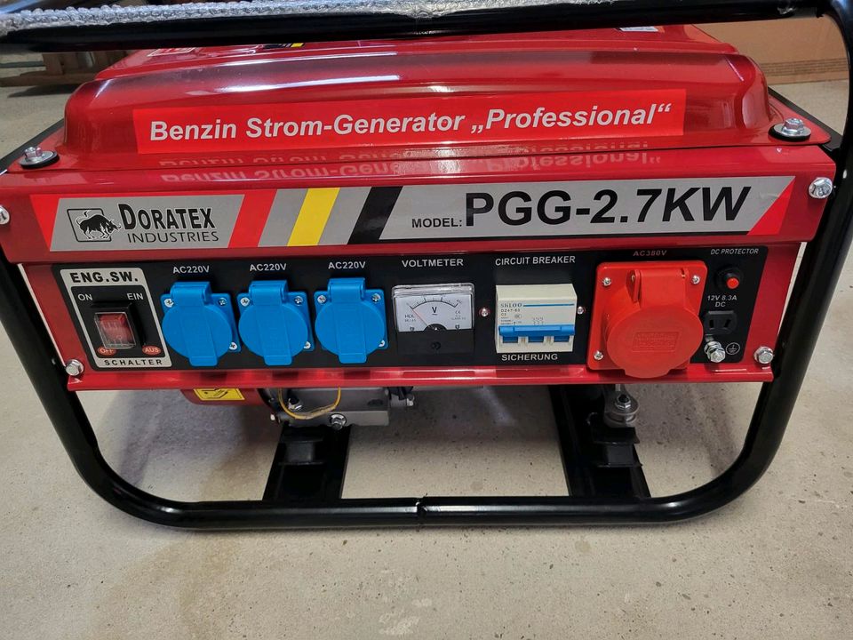 Benzin Strom Generator / Notstromaggregat 2,7kW 230/400V! Neu! in Rietberg