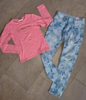 Vingino Set Jeans Blumenmuster + Langarmshirt rosa gold Gr 140 Bayern - Altdorf Vorschau