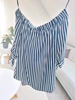 h&m bluse schulterfrei xs 34 neu glänzend gestreift Streifen blau Hessen - Trebur Vorschau