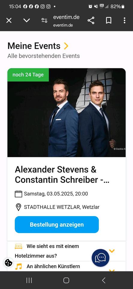 2 Tickets Alexander Stevens & Constantin Schreiber in Wetzlar in Aßlar